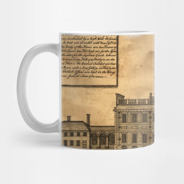 Vintage Illustration of Independence Hall by Bravuramedia